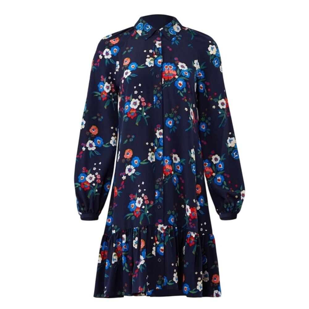 Tory Burch Pansy Floral Silk Dress Size 6